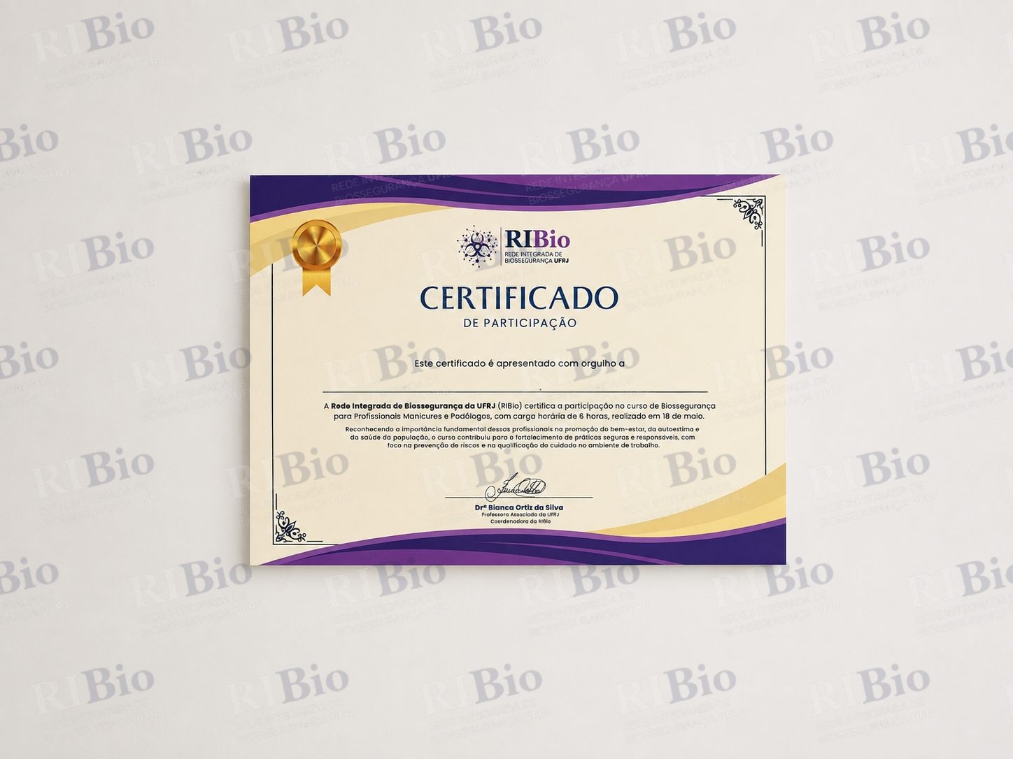 Certificado impresso colorido